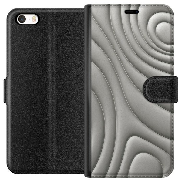 Apple iPhone 5s Plånboksfodral Silver Waves