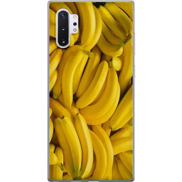 Samsung Galaxy Note10+ Genomskinligt Skal Banana Pattern – lekfullt mönster med gula bananer