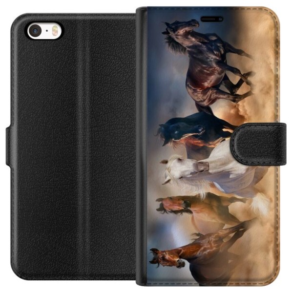 Apple iPhone SE (2016) Plånboksfodral Hästar