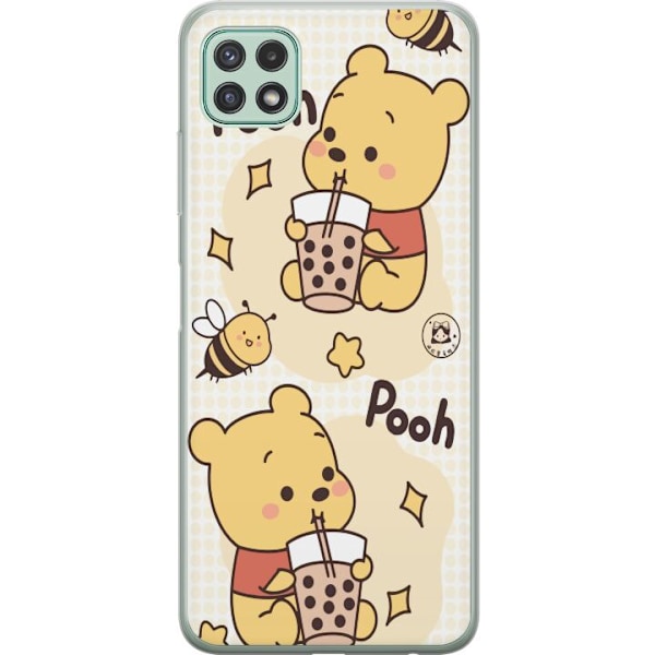 Samsung Galaxy A22 5G Genomskinligt Skal Nalle Pooh Style – klassiskt björnmotiv i ny tolkning