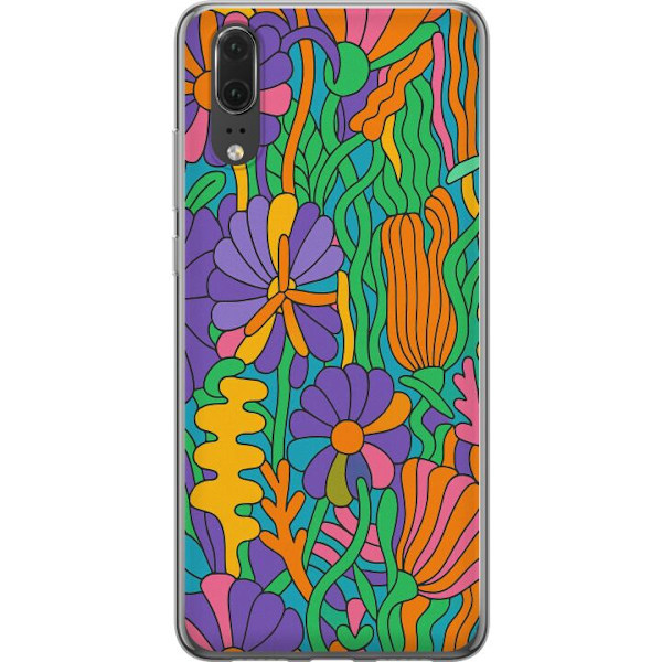 Huawei P20 Läpinäkyvä kuori Värien räjähdys