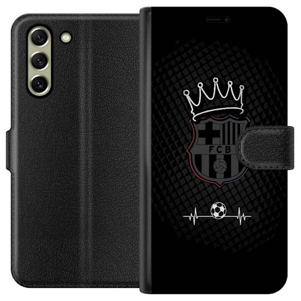 Samsung Galaxy S21 FE 5G Lompakkokotelo FC Barcelona Emblem Jalkapalloaihe Sininen Punainen Seuramerkki Katalonia La Liga Fanit Suosittu Ikoninen