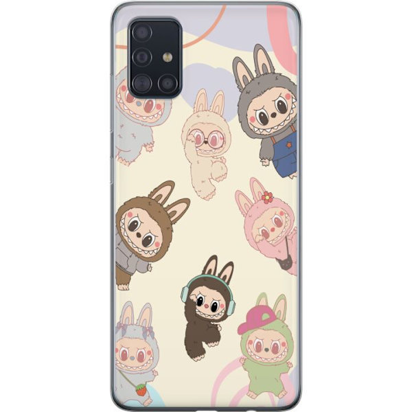 Samsung Galaxy A51 Genomskinligt Skal Labubu Pop Mart Kollektion Motiv Figur Samling Design Populärt Art Toy Pop Mart Kreativ Grafiskt