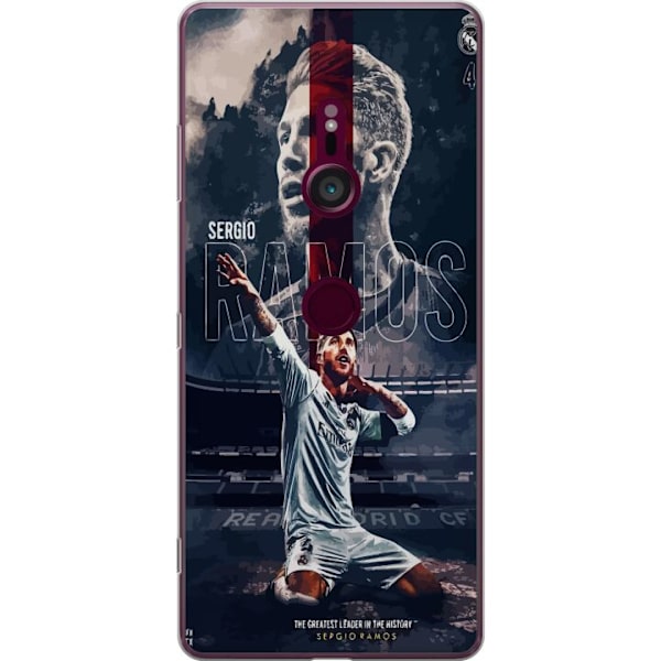 Sony Xperia XZ3 Läpinäkyvä kuori Ramos Jalkapallolegenda Motiivi Pelaaja Real Madrid Espanja Takaisin Ikoni Nimi Jalkapallotähti Urheilu