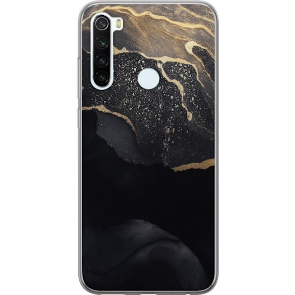 Xiaomi Redmi Note 8 Läpinäkyvä kuori Musta kulta abstrakti