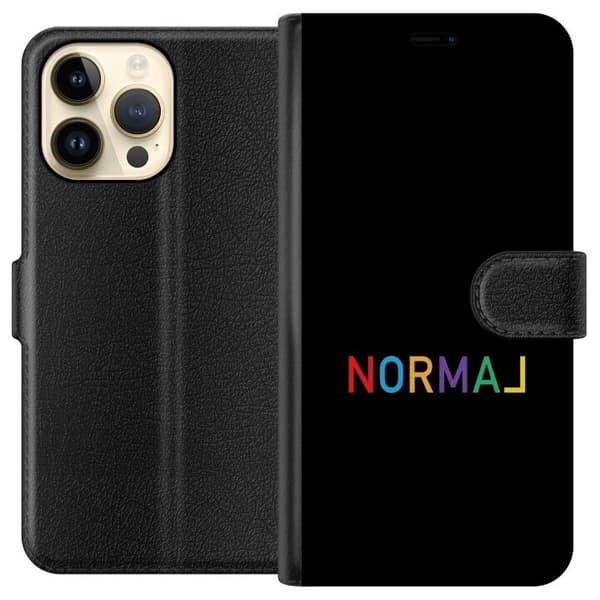 Kompatibelt Plånboksfodral till Apple iPhone 15 Pro Max Färgglad Normal text svart