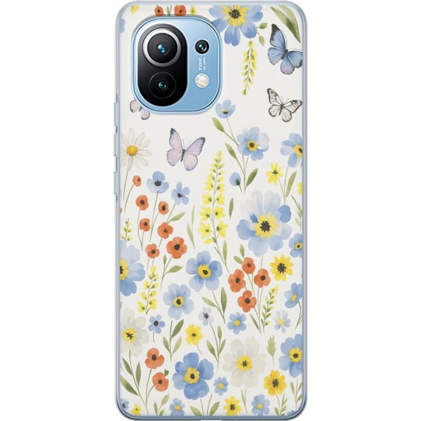 Xiaomi Mi 11 Läpinäkyvä kuori Kesäkukat