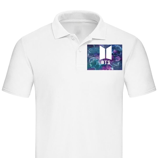 Poloshirt til Voksen | Elegant Poloshirt BTS Hvid X-Large