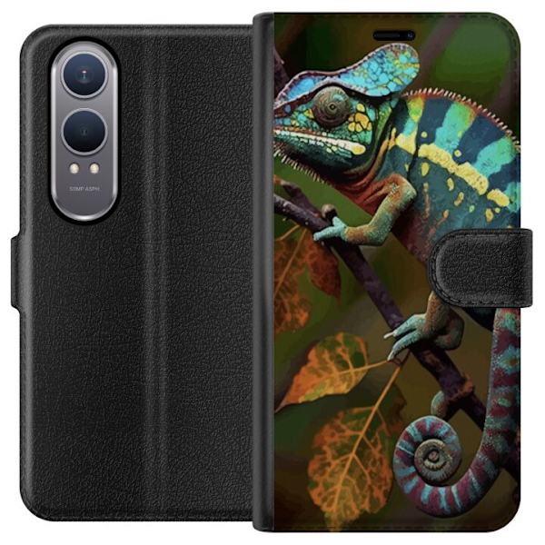 OnePlus Nord CE4 Lite Plånboksfodral Ödla Grafisk Streetwear Design Djurmönster Modern Urban Stil Populärt Motiv Kreativ Art Trend