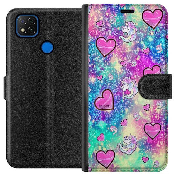 Xiaomi Redmi 9C Plånboksfodral Unicorn Enhörning