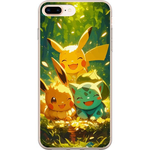 Apple iPhone 7 Plus Genomskinligt Skal Pixelmonster spelstil – färgstark design för retroälskande gamers