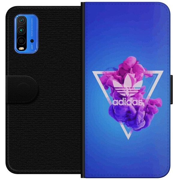 Xiaomi Redmi Note 9 4G Tegnebogsetui Adidas-inspireret blåt d