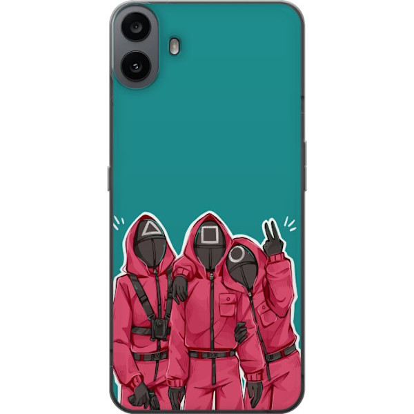 Nothing CMF Phone 1 Läpinäkyvä kuori Squid Game Hahmot Graafinen Suunnittelu Sarjakuvasarjan Hahmot Suosittu TV-Teema Aasialainen Tyyli Jännittäv