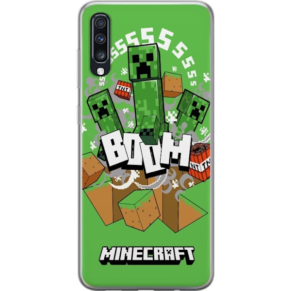 Samsung Galaxy A70 Läpinäkyvä kuori Minecraft Boom