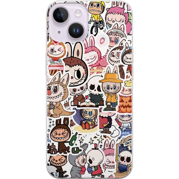 Apple iPhone 15 Plus Läpinäkyvä kuori Labubu All-Stars –