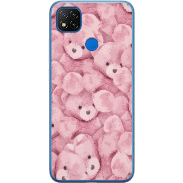 Xiaomi Redmi 9C Genomskinligt Skal Pink Teddy