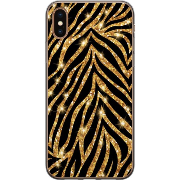 Apple iPhone XS Max Cover / Mobilcover - Guld & Glitter