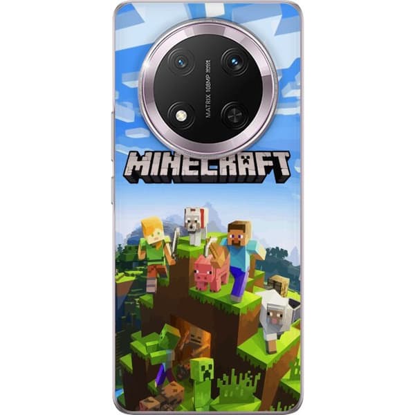 Kompatibelt Mobildeksel til Honor Magic7 Lite Minecraft Creeper blokk piksel retro spill