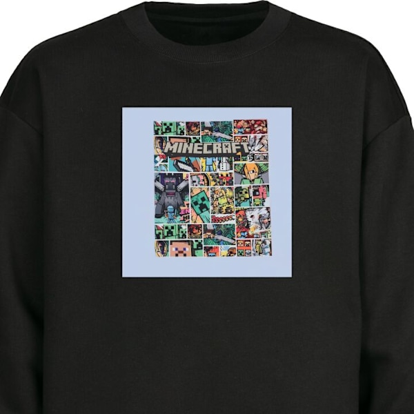 Sweatshirt til Voksne | Klassisk Collegebluse Minecraft Kunst sort XXL