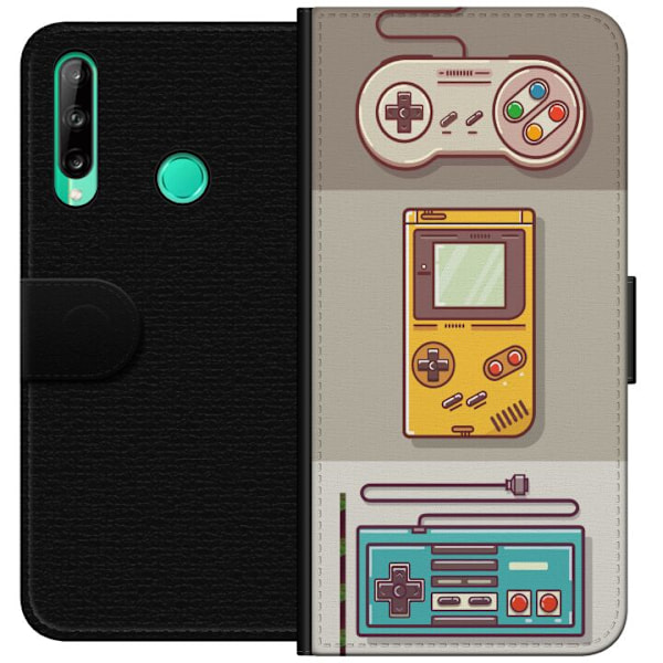 Huawei P40 lite E Lompakkokotelo Nintendo Retro