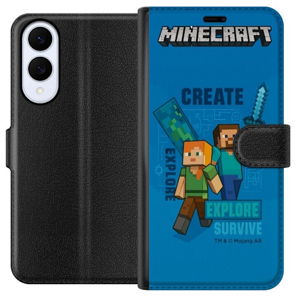 Samsung Galaxy S25 Edge Tegnebogsetui Minecraft Huler