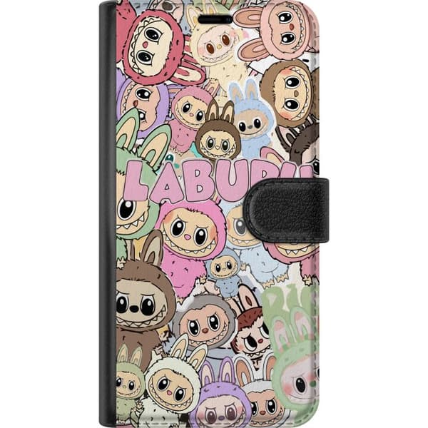 Kompatibel Tegnebogsetui til Apple iPhone 12 mini Lyserød kawaii-komposition med søde tegneseriefigurer og bløde former