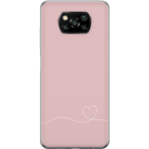 Xiaomi Poco X3 NFC Gennemsigtig cover Lyserød Hjerne Design