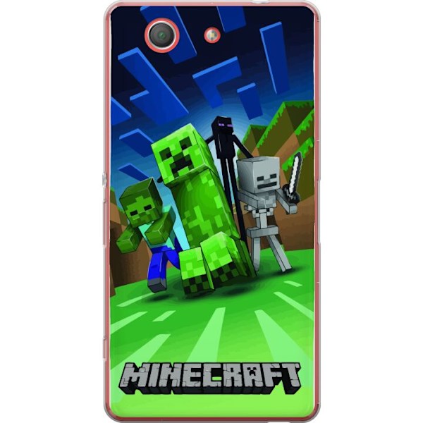 Sony Xperia Z3 Compact Genomskinligt Skal Minecraft Creeper mobilskal i klassisk grön pixelstil
