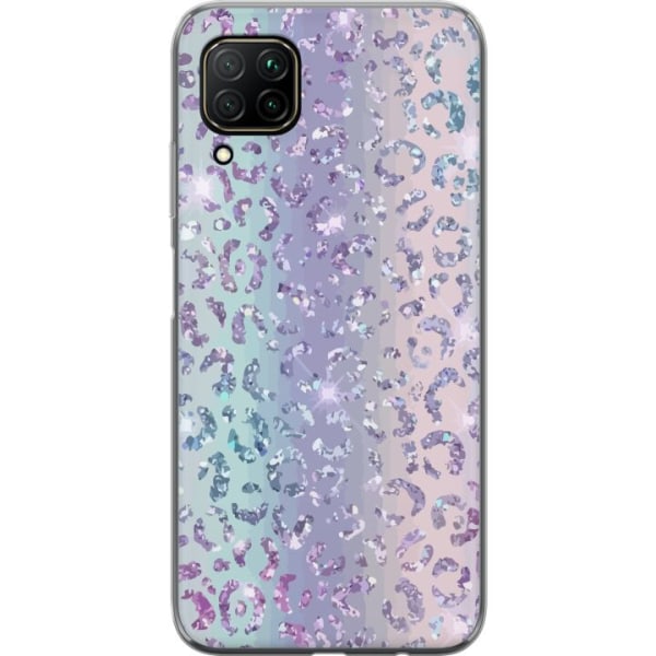 Huawei P40 lite Gjennomsiktig deksel Glitter Leopard