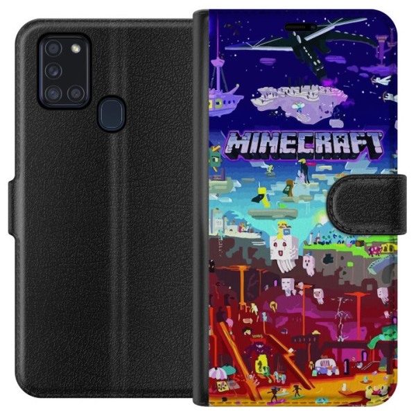 Samsung Galaxy A21s Lompakkokotelo MineCraft