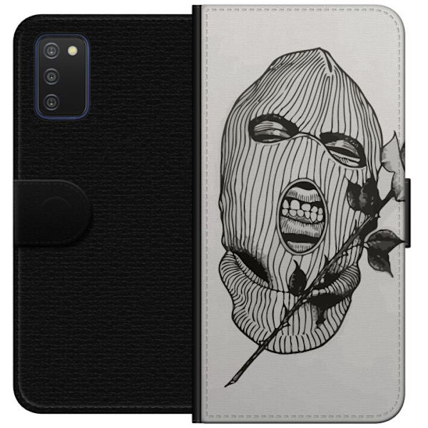 Samsung Galaxy A03s Plånboksfodral Ski Mask Ros Streetwear Design Grafiskt Motiv Spänning Urban Stil Street Art Maskerad Symbol