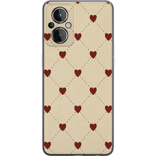 OnePlus Nord N20 5G Läpinäkyvä kuori Sydänverkko