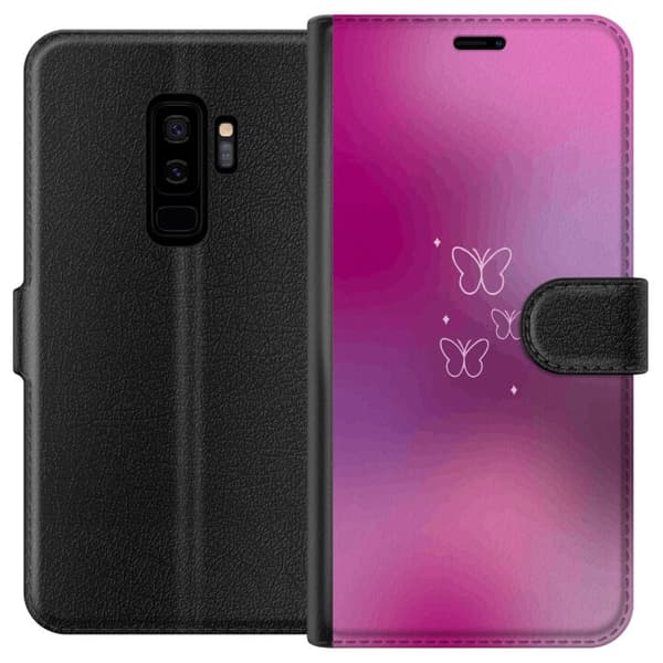 Kompatibel Tegnebogsetui til Samsung Galaxy S9+ Sommerfugle Lilla