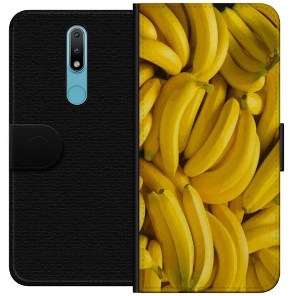 Nokia 2.4 Plånboksfodral Banana Pattern – lekfullt mönster