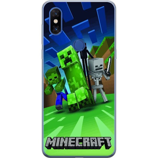 Xiaomi Mi Mix 3 Läpinäkyvä kuori Minecraft Creeper mobilskal i klassisk grön pixelstil