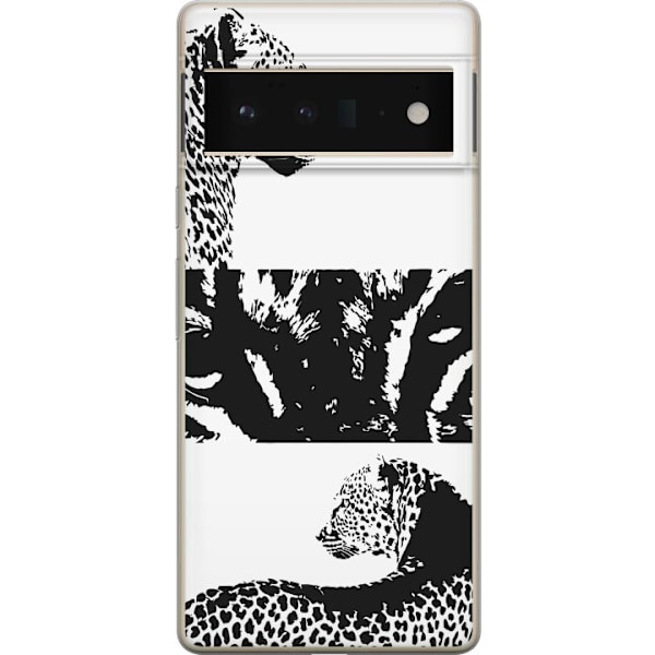 Google Pixel 6 Pro Läpinäkyvä kuori Leopard Faces