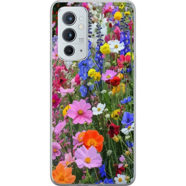OnePlus 9RT 5G Läpinäkyvä kuori Kukkakuvioinen mobiilikuori kesäisellä niityllä ja luontomaisemalla