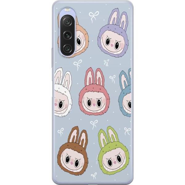 Sony Xperia 10 V Gennemsigtig cover Pastel Labubu