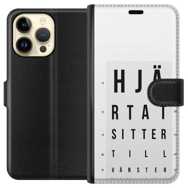 Kompatibelt Plånboksfodral till Apple iPhone 15 Pro Max Hjärntest höger vänster vit