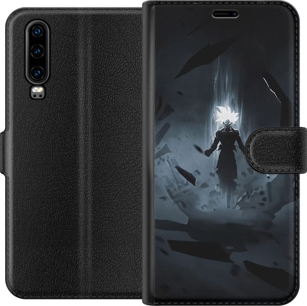 Kompatibel Tegnebogsetui til Huawei P30 Skyggekriger sort