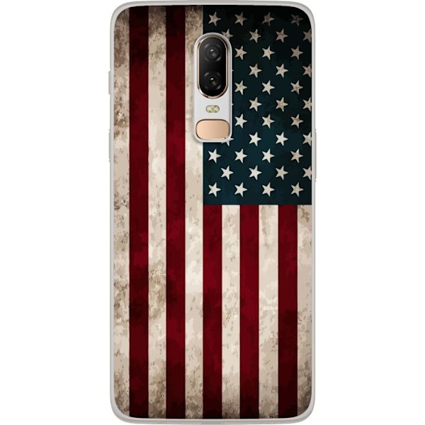 OnePlus 6 Gjennomsiktig deksel USA Flagg