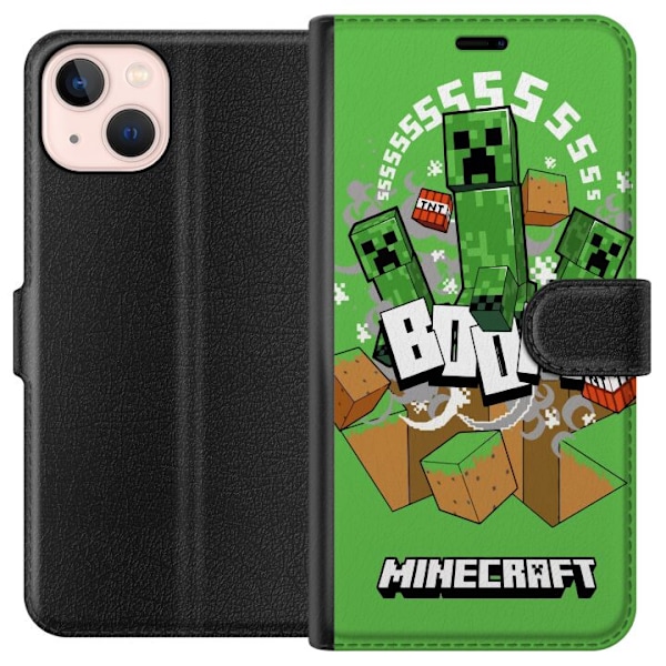 Apple iPhone 13 mini Lompakkokotelo Minecraft Boom
