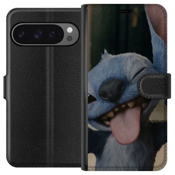 Google Pixel 9 Pro XL Tegnebogsetui Stitch Sød Alien - Blå Favorit fra Ydre Rummet