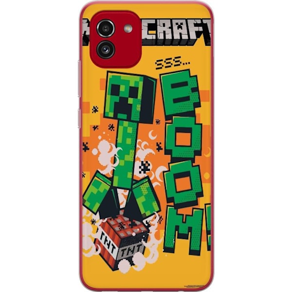 Samsung Galaxy A03 Läpinäkyvä kuori Minecraft Boom