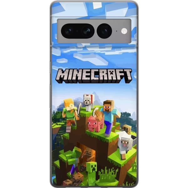 Kompatibelt Mobilskal till Google Pixel 7 Pro Minecraft Creeper block pixel retro gaming