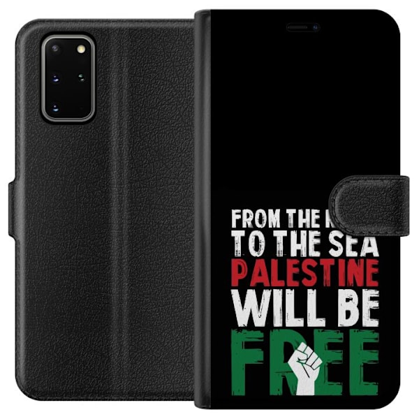 Samsung Galaxy S20+ Plånboksfodral Free Palestine – politiskt statement med kraftfullt grafiskt uttryck