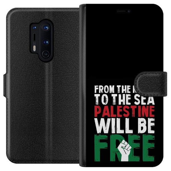 OnePlus 8 Pro Plånboksfodral Free Palestine – politiskt statement med kraftfullt grafiskt uttryck