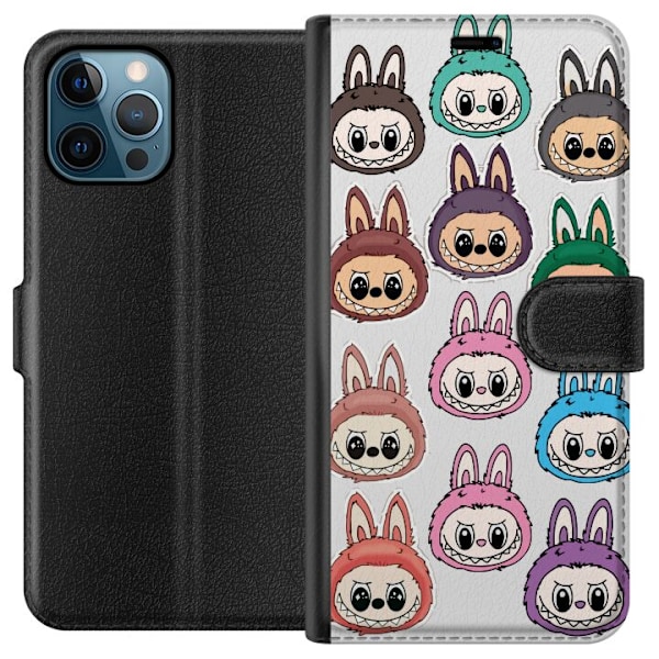 Apple iPhone 12 Pro Max Lompakkokotelo Labubu Macaron Monster