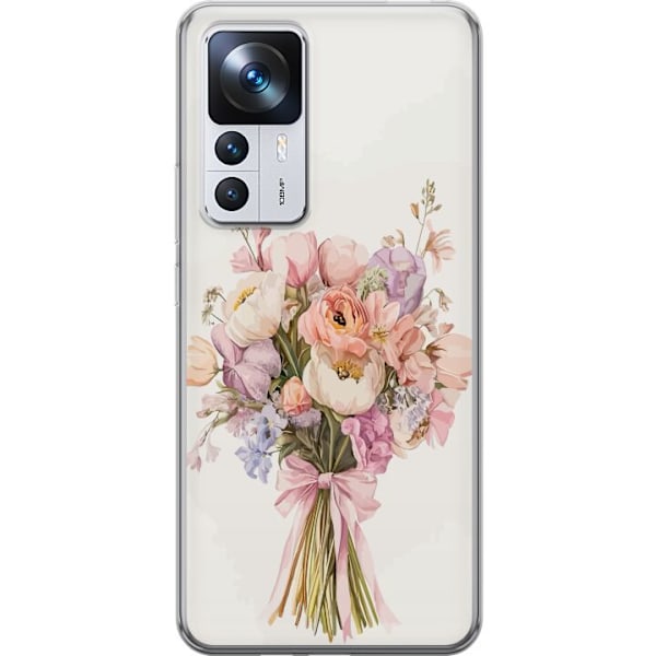 Xiaomi 12T Läpinäkyvä kuori Kännykkäkuori värikkäällä kukkakimpulla romanttisessa tyylissä