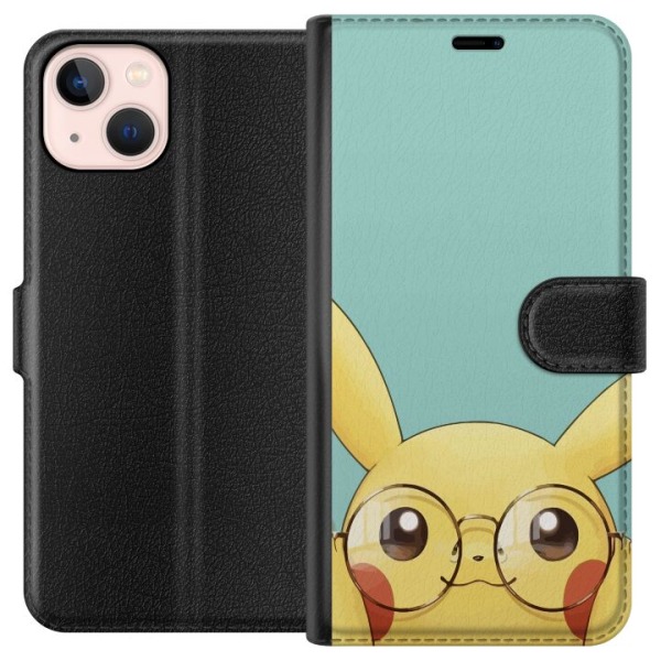 Apple iPhone 13 Lompakkokotelo Pikachu lasit